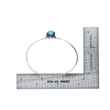 6.5" vintage Navajo sterling silver waterweb turquoise cuff bracelet
