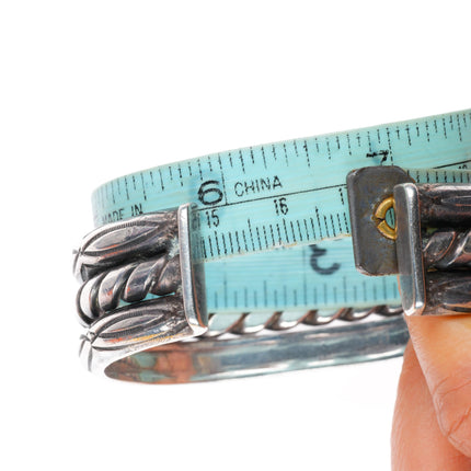 6.7" vintage Navajo intricately stamped twisted center wire cuff bracelet