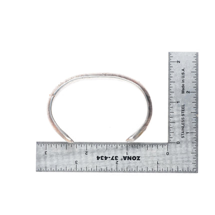 6.2" Vintage Navajo ingot silver chiseled stacker cuff bracelet