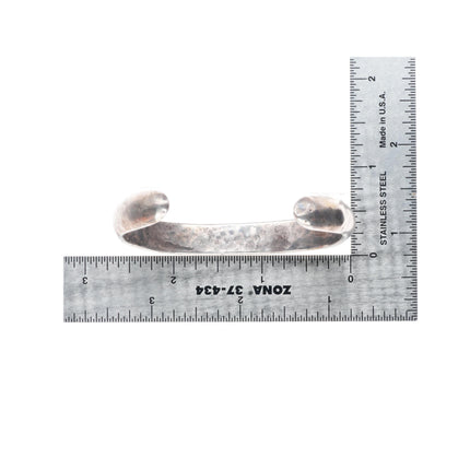 6.2" Vintage Navajo ingot silver chiseled stacker cuff bracelet