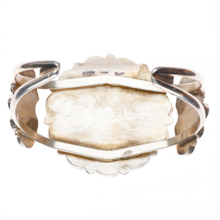 6.25" Delwin Gasper Zuni sterling silver sunface inlay cuff bracelet