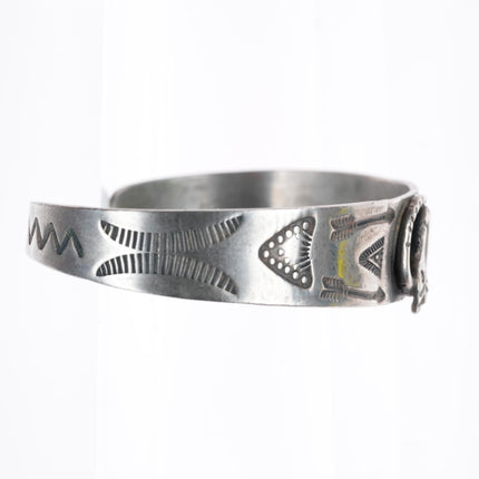 6.25" c1940's Navajo Fred Harvey sterling silver rattlesnake cuff bracelet