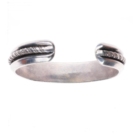 6.4" vintage Mexican southwestern sterling silver twisted rope cuff bracelet