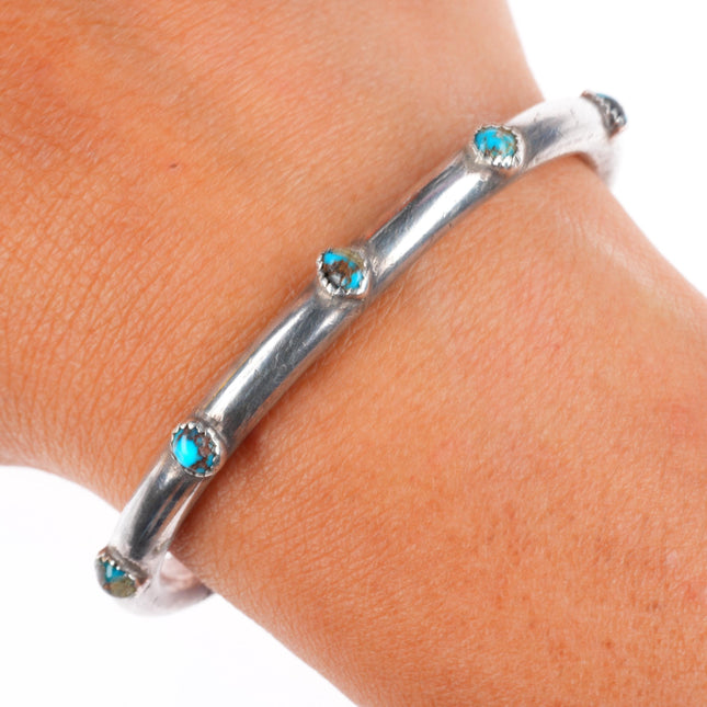 5.75" Vintage Navajo Bisbee Turquoise sterling silver cuff bracelet