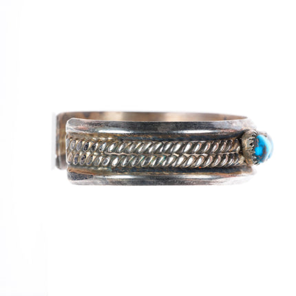 6.4" Vintage Navajo Bisbee Turquoise sterling silver 4 stone cuff bracelet