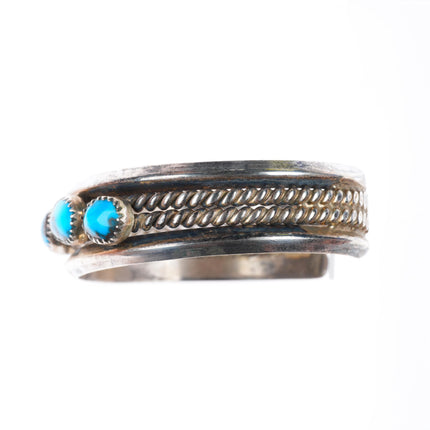 6.4" Vintage Navajo Bisbee Turquoise sterling silver 4 stone cuff bracelet