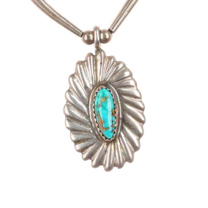 20" Silver Ray shop Albuquerque Vintage Navajo sterling and turquoise necklace