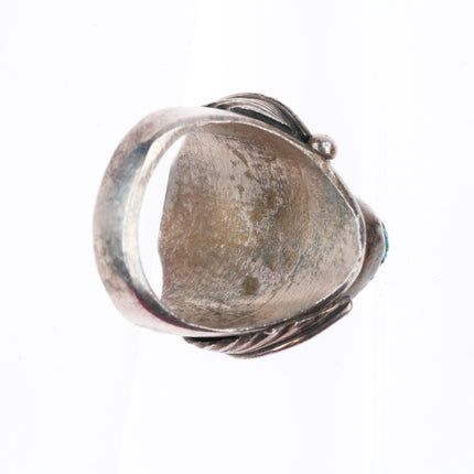 sz11 vintage Navajo sterling silver high grade turquoise size 11 men's ring