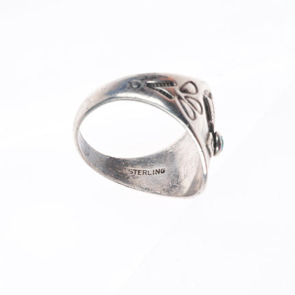 sz11.25 c1940 Navajo Fred Harvey era sterling silver arrow ring nice turquoise