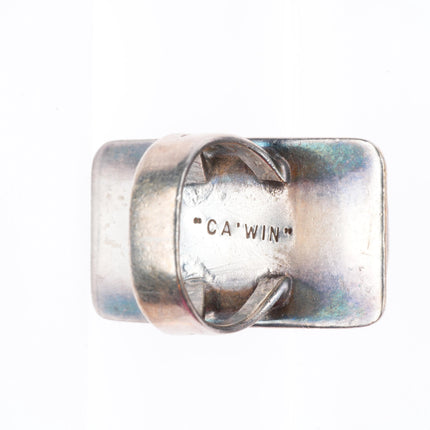 sz9 Jimmy Calabaza, “Ca’Win” Santo Domingo sterling silver inlaid ring