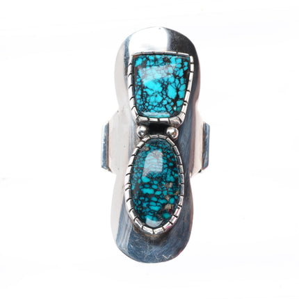 sz9.25 vintage RG southwest sterling silver high grade spiderweb turquoise ring