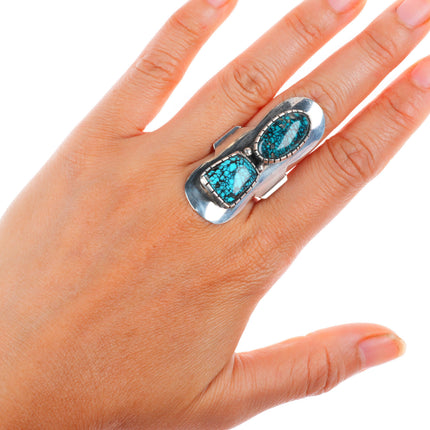 sz9.25 vintage RG southwest sterling silver high grade spiderweb turquoise ring