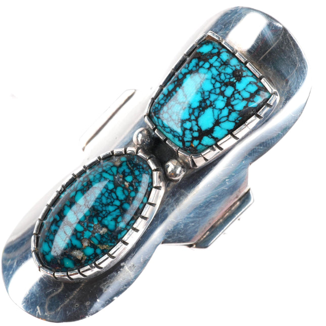sz9.25 vintage RG southwest sterling silver high grade spiderweb turquoise ring