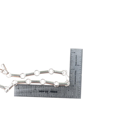 25" Vintage Navajo sterling silver paperclip bar/ring link necklace