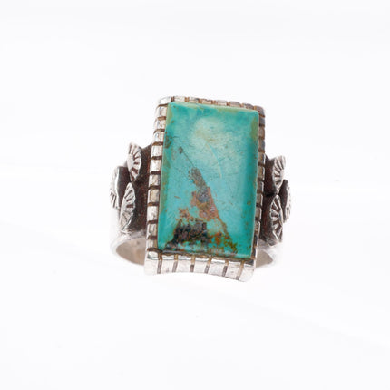 sz9 vintage Navajo sterling silver green turquoise size 9 ring
