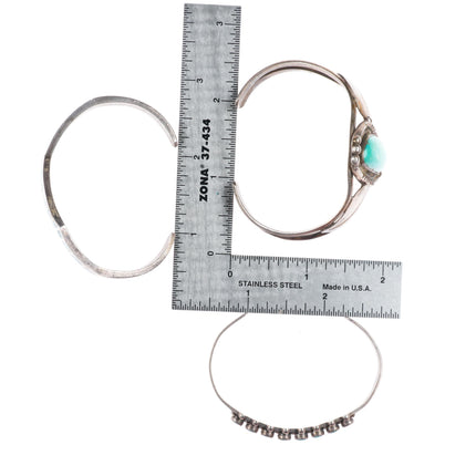 6"-6.5" Vintage southwestern/Navajo sterling silver cuff bracelet lot turquoise