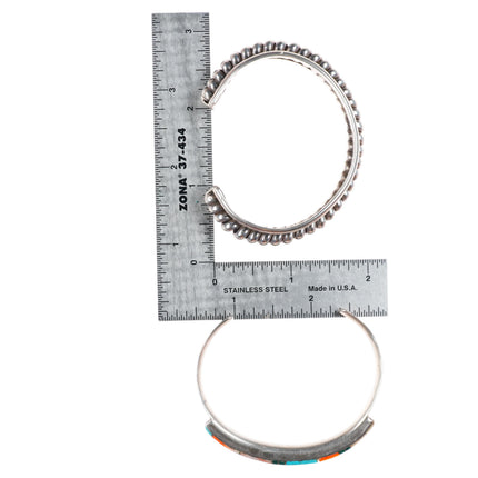6"-7" Vintage southwestern/Navajo sterling silver cuff bracelet lot turquoise