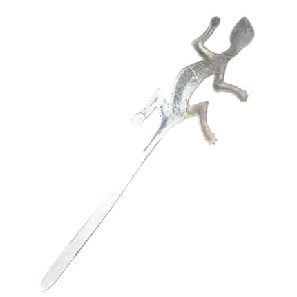 Vintage Navajo sterling silver salamander letter opener snake eye turquoise