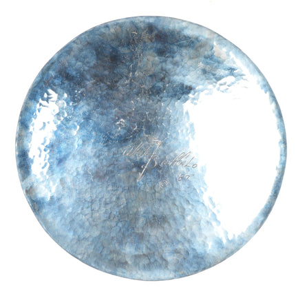 White Buffalo-Comanche Mike Perez sterling silver engraved eagle decorative dish