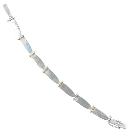 6.2" Delford Yazzie Sterling silver link bracelet with nice turquoise