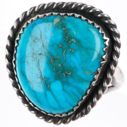 sz8.75 vintage Navajo sterling silver high grade turquoise size 8.75 ring