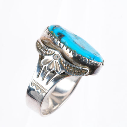 sz14.5 vintage Native American sterling silver turquoise size 14.5 ring