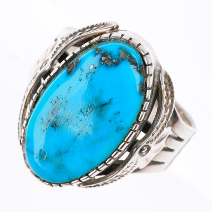 sz14.5 vintage Native American sterling silver turquoise size 14.5 ring