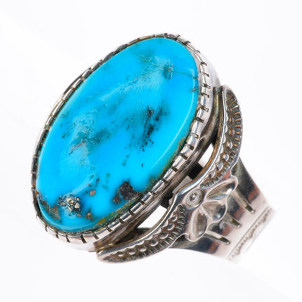 sz14.5 vintage Native American sterling silver turquoise size 14.5 ring