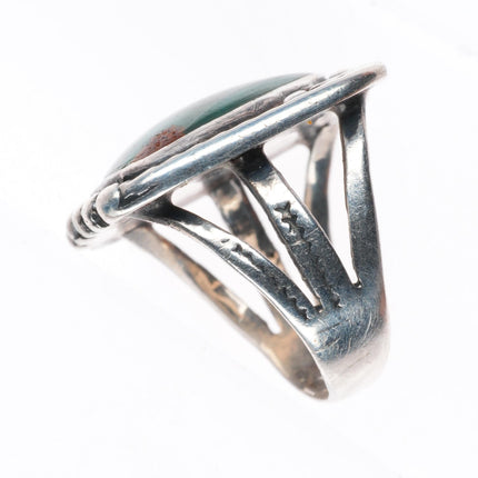 sz5.5 c1930's vintage Navajo sterling silver Cerrillos green turquoise ring