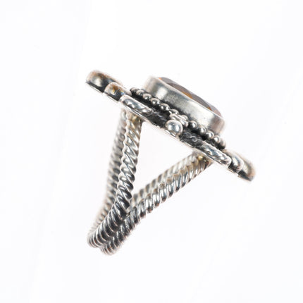 sz9 vintage Navajo sterling silver twisted wire citrine ring Running Bear shop