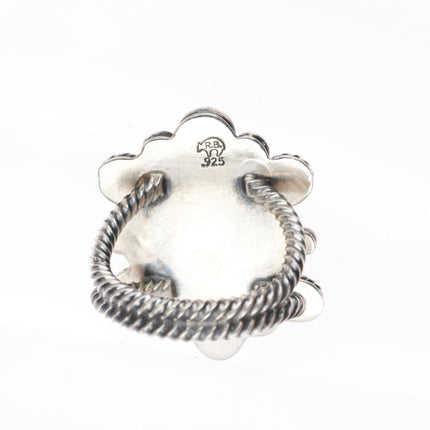 sz9 vintage Navajo sterling silver twisted wire citrine ring Running Bear shop