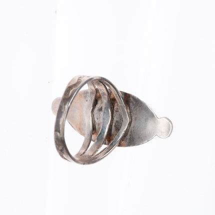 sz7.25 1930-40's Vintage Navajo sterling silver turquoise snake eye accent ring