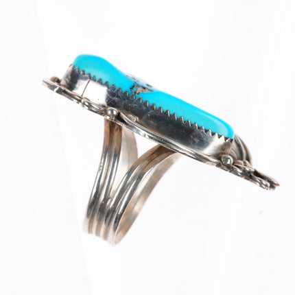 sz8.5 Vintage Navajo sterling silver Kingman turquoise large ring