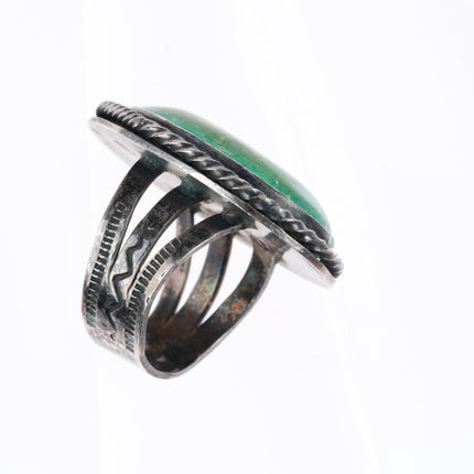 sz7.5 c1940's Vintage Navajo Cerrillos turquoise big sterling silver ring