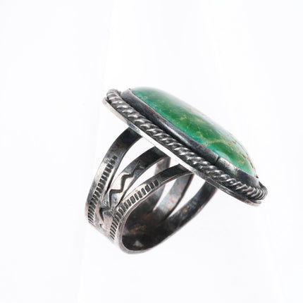 sz7.5 c1940's Vintage Navajo Cerrillos turquoise big sterling silver ring