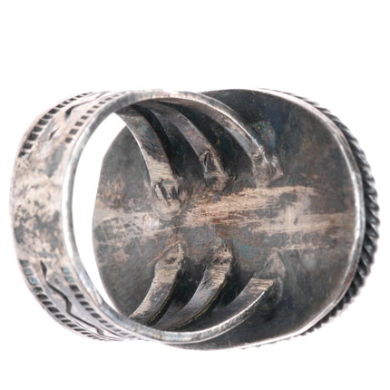 sz7.5 c1940's Vintage Navajo Cerrillos turquoise big sterling silver ring