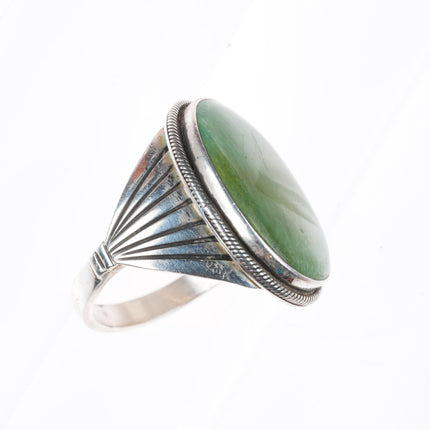 sz12 Tim Bedah Navajo sterling silver Gem Silica size 12 men's ring