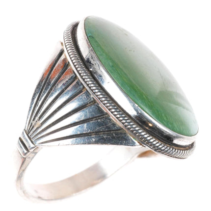 sz12 Tim Bedah Navajo sterling silver Gem Silica size 12 men's ring