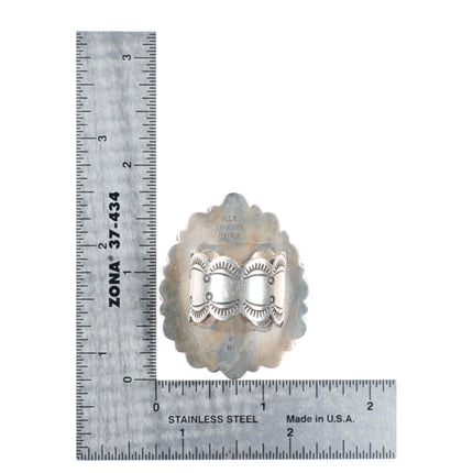sz9.5 Big M&R Calladitto Navajo sterling silver turquoise-spiny oyster ring