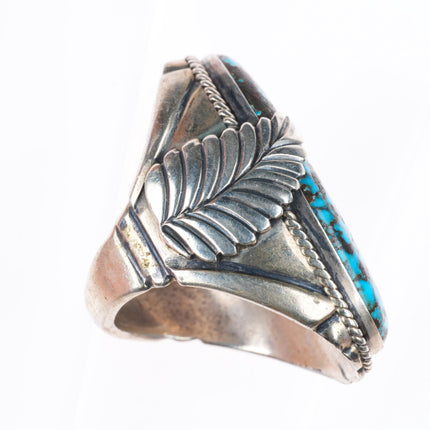 sz11 vintage Mary Dayea Navajo huge high grade #8 Turquoise sterling silver ring