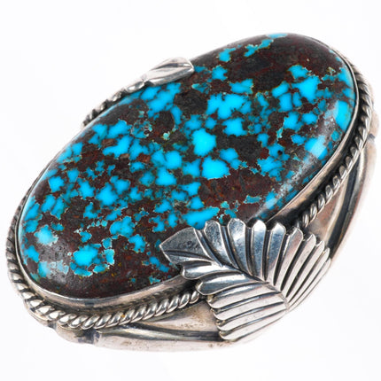 sz11 vintage Mary Dayea Navajo huge high grade #8 Turquoise sterling silver ring
