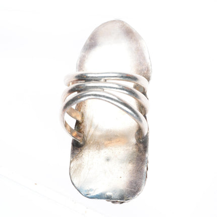 sz9.5 vintage Navajo sterling silver 2 green turquoise sterling silver ring