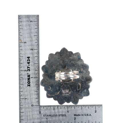 sz8 Huge NV southwestern sterling silver purple spiny oyster cluster ring
