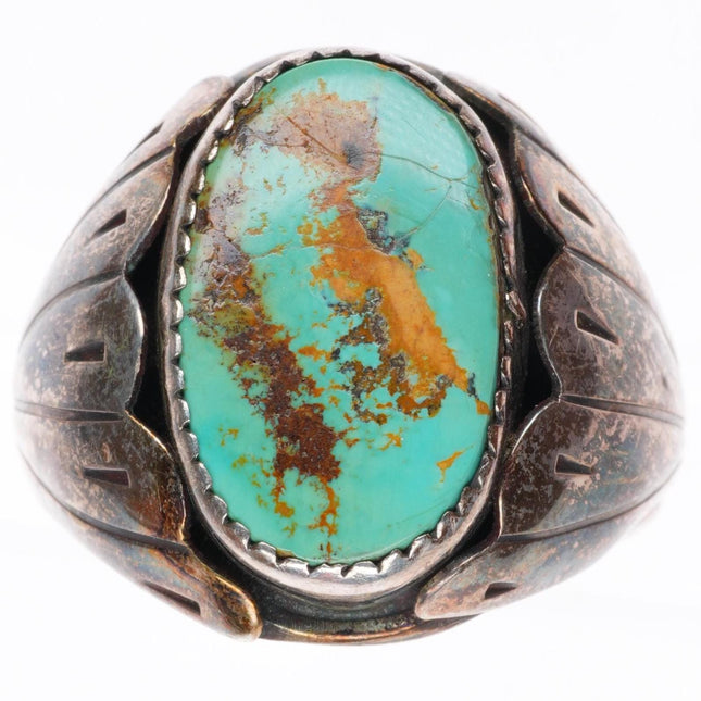sz12 vintage Navajo sterling silver Royston turquoise size 12 men's ring