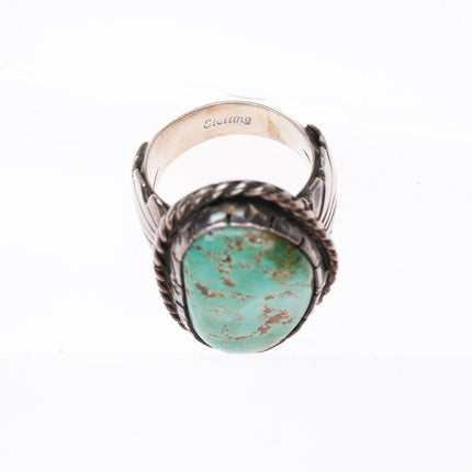 sz6.5 Vintage Navajo sterling silver Royston spiderweb turquoise ring