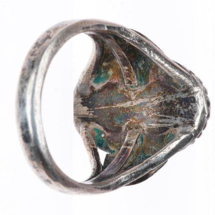 sz5.5 c1930-40's Navajo high grade Royston Nevada turquoise sterling silver ring
