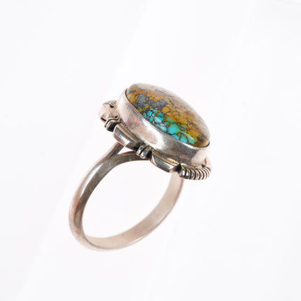 sz9 spiderweb turquoise James Francisco Navajo sterling silver size 9 ring