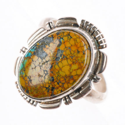 sz9 spiderweb turquoise James Francisco Navajo sterling silver size 9 ring