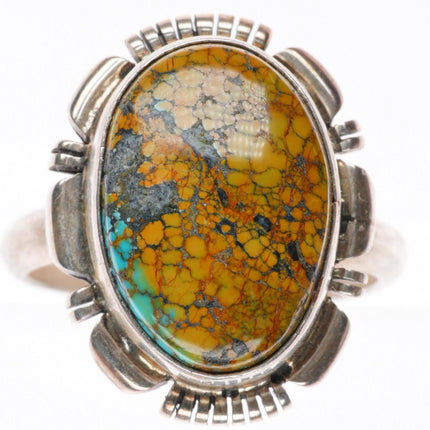 sz9 spiderweb turquoise James Francisco Navajo sterling silver size 9 ring