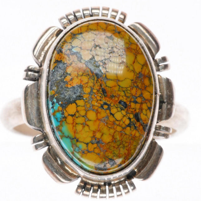 sz9 spiderweb turquoise James Francisco Navajo sterling silver size 9 ring
